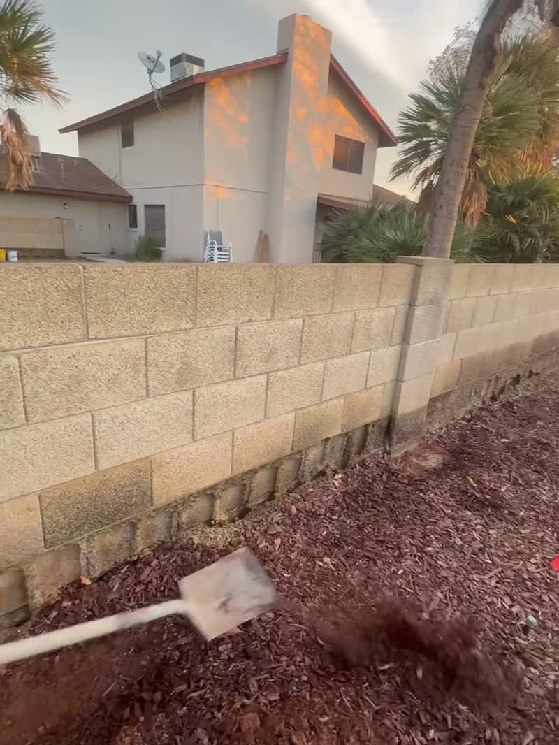 Block wall and planter bed walkthrough in Phoenix, AZ